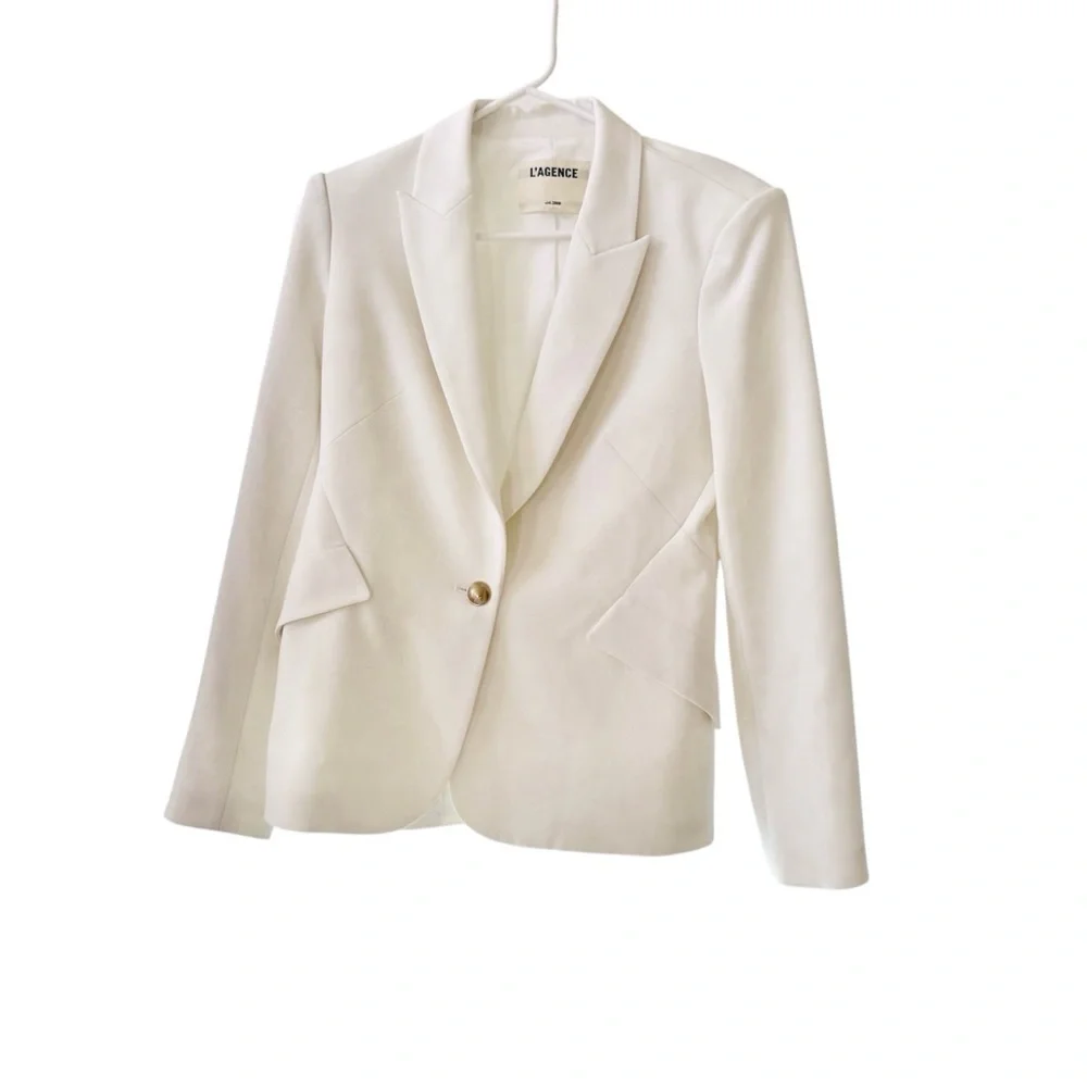 L’AGENCE Chamberlain Classic Tailored Blazer in Ivory Sz 4